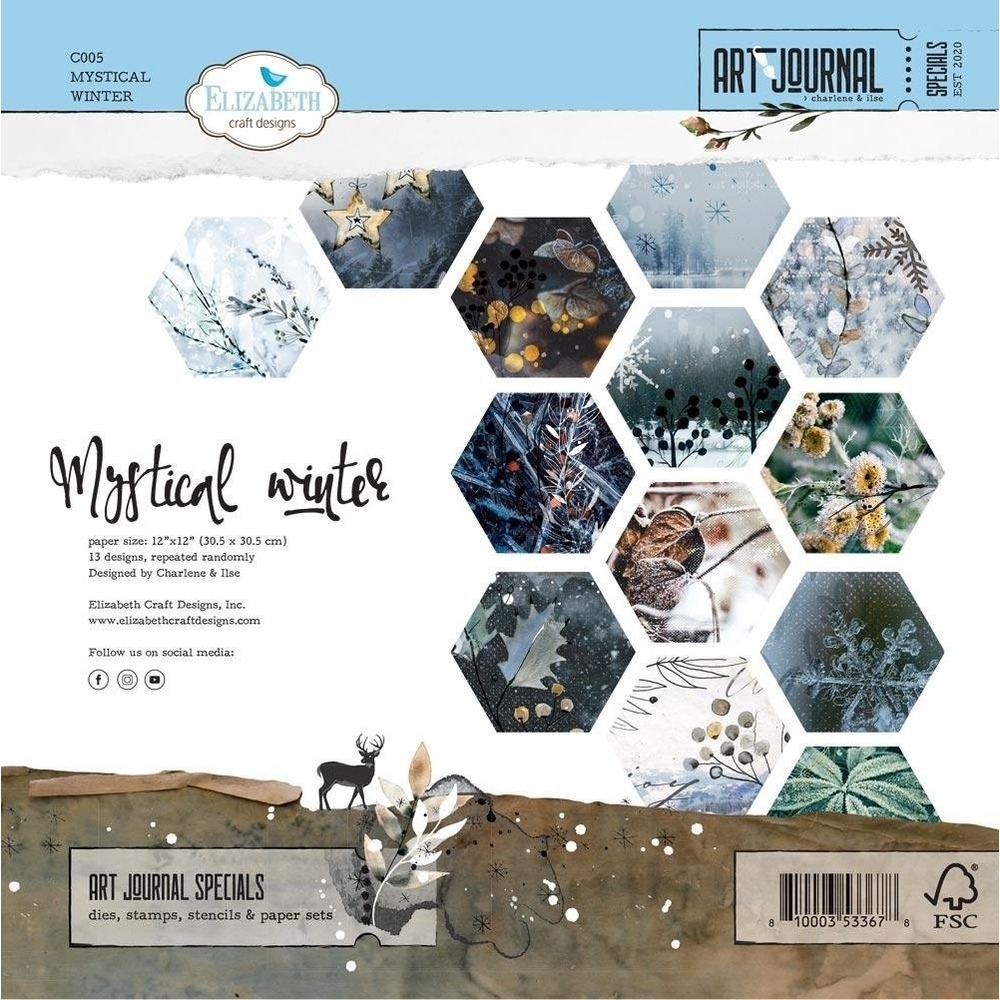 Elizabeth Craft Designs Mystical Winter 12" X 12" Paper Pack Art Journal C005
